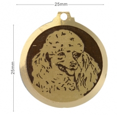 Medaille chien gravee Caniche Coupe Bebe