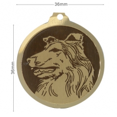 Medaille chien gravee Colley
