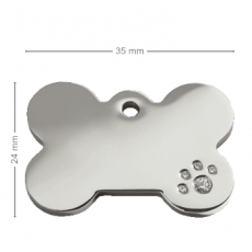 Medaille chien Os Strass Patte