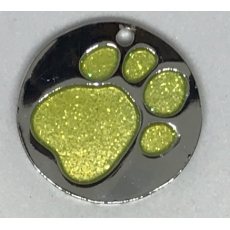 Medaille Chien Glitter Ronde Or