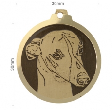 Medaille chien gravée Whippet