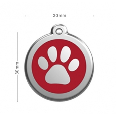 medaille Chien RED DINGO Patte Rouge 30mm