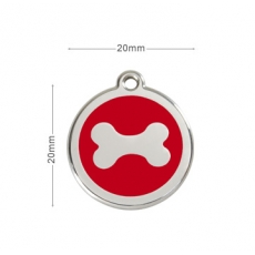 Médaille Chien RED DINGO Os Rouge 20mm