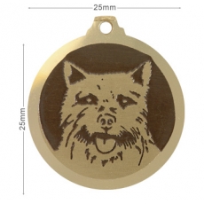 Medaille chien gravee Norwich Terrier