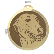 Medaille chien gravee Lévrier Greyhound