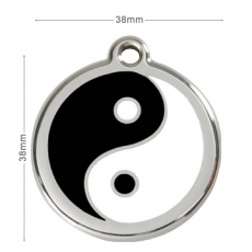 Médaille Chien RED DINGO Yin Yang Noir 38mm
