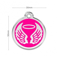 Médaille Chien RED DINGO Ange Rose 30mm