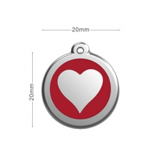 Médaille Chien RED DINGO Coeur Rouge 20mm