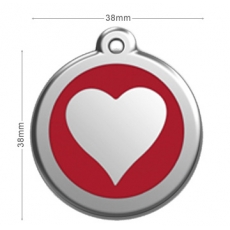 Médaille Chien RED DINGO Coeur Rouge 38mm