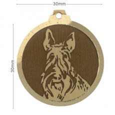 Medaille chien gravee Scottish Terrier