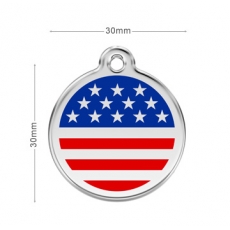 Médaille Chien RED DINGO US Bleu 30mm