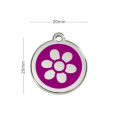 Médaille Chien RED DINGO Fleur Violette 20mm