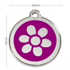 Médaille Chien RED DINGO Fleur Violette 38mm