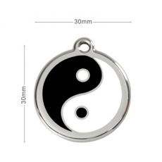 Médaille Chien RED DINGO Yin Yang Noir 30mm