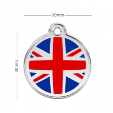 Médaille Chien RED DINGO UK Bleu 30mm