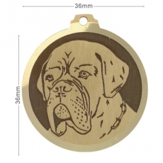 Medaille chien gravee Dogue de Bordeaux