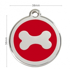 Médaille Chien RED DINGO Os Rouge 38mm