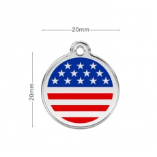 Médaille Chien RED DINGO US Bleu 20mm