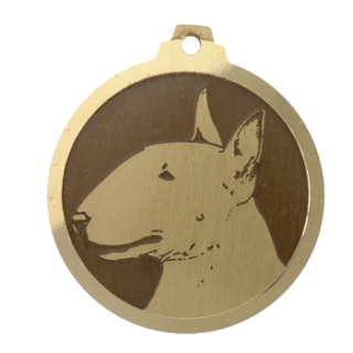 Médaille chien gravée Bull Terrier