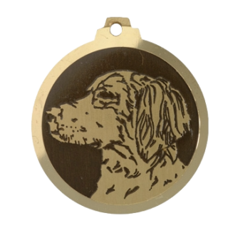 Médaille chien gravée Épagneul Breton
