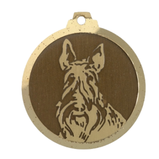 Médaille chien gravée Scottish Terrier