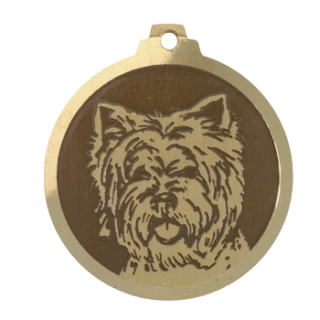 Médaille chien gravée West Island Terrier