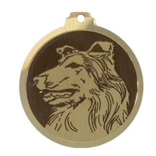 Médaille chien gravée Berger d'Écosse