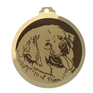 Médaille chien gravée Dogue du Tibet