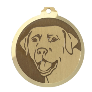 Médaille chien gravée Labrador