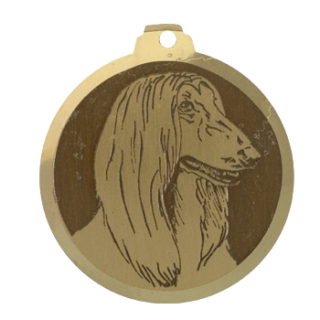 Médaille chien gravée Lévrier Afghan