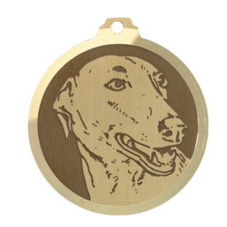 Médaille chien gravée Lévrier Greyhound