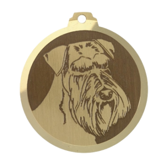 Médaille chien gravée Schnauzer Nain o.n.c