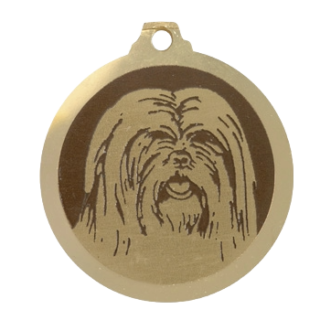 Médaille chien gravée Lhassa Apso