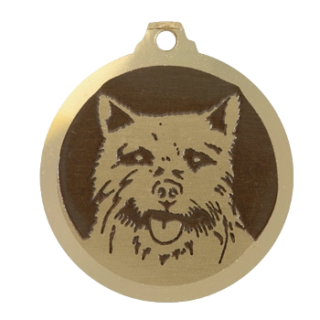 Médaille chien gravée Norwich Terrier