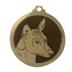 Médaille chien gravée Basenji