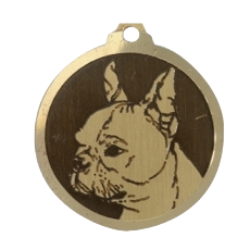 Médaille chien gravée Boston Terrier