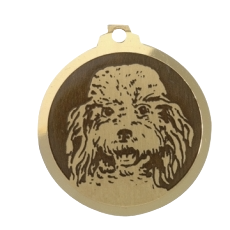 Médaille chien gravée Caniche Moyen
