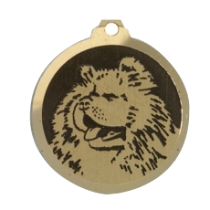 Médaille chien gravée Chow Chow