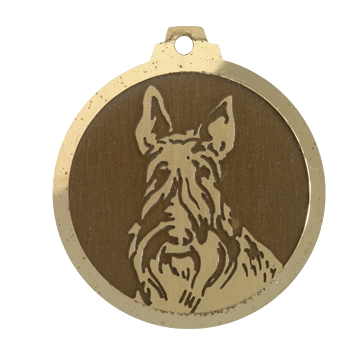 Médaille chien gravée Scottish Terrier