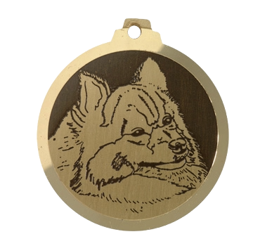 Médaille chien gravée Spitz Moyen