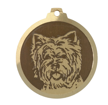 Médaille chien gravée West Island Terrier
