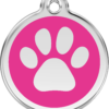 medaille red dingo patte rose pour chien et chat