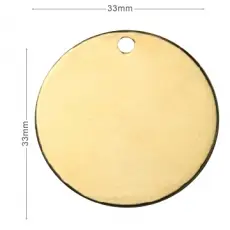 Médaille chien Ronde Or