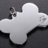 Médaille personnalisée luxe pour chien & chat avec strass Os avec Patte – Gravure haut de gamme – Bijou élégant et résistant
